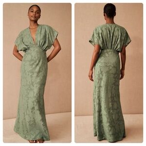 Anthropologie Green Maxi Dress
